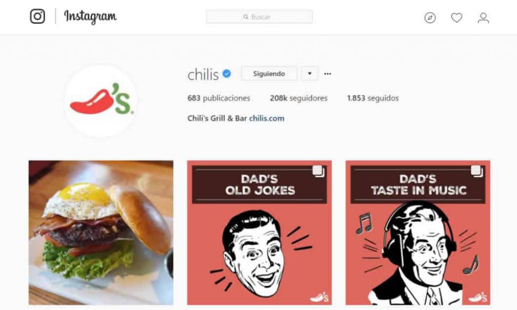 Instagram en Gastronomía - Chilis